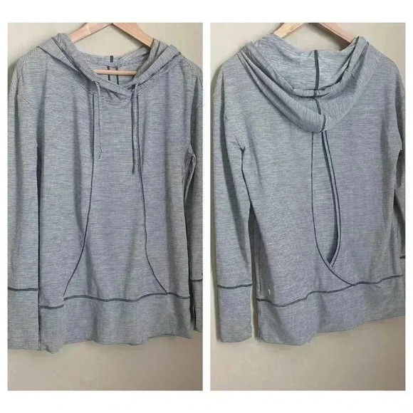 Zella Gray Keyhole Back Lightweight Hoodie Size Small - Picture 1 of 12